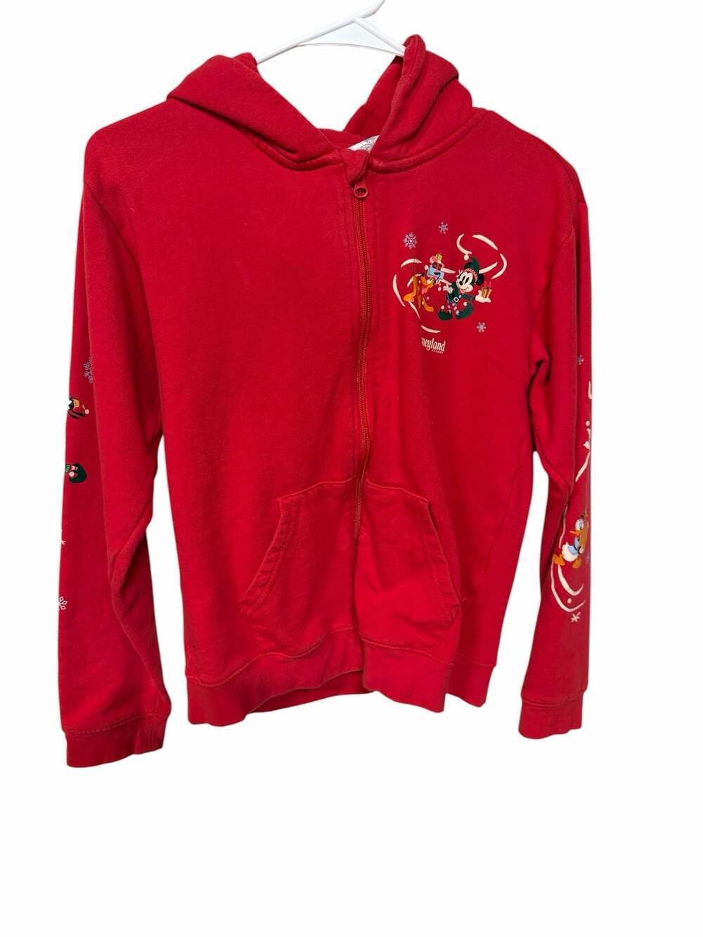 Disney Christmas Red Zip Hoodie